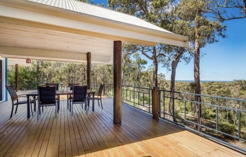 Undercover deck with a bush view